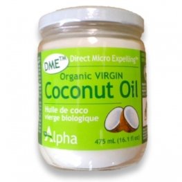 Alpha DME Extra Virgin Coconut Oil Certified Organic" - Glass Jar"-475 ml Brand: Alpha Health Products