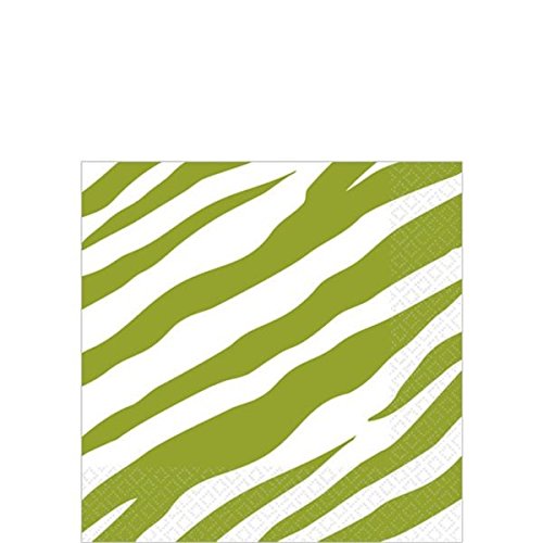 Amscan Decorative Avocado Zebra Party Beverage Paper Napkins (16 Pack)