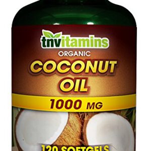 TNVitamins Organic Extra Virgin Coconut Oil 1000 Mg - 120 Softgels