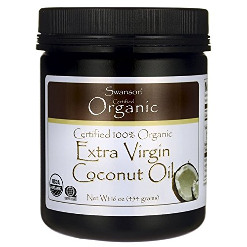 Swanson Certified 100% Organic Extra Virgin Coconut Oil 1 lb (454 grams) Solid Oil