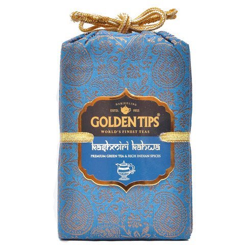 Golden Tips Kashmiri Kahwa Green Tea - Brocade Bag