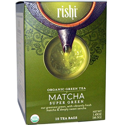 Rishi Organic Matcha Super Green Tea - 15 bags per pack -- 6 packs per case.