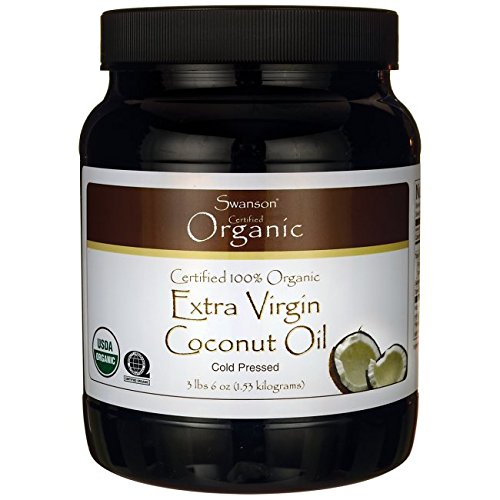 Swanson Certified 100% Organic Extra Virgin Coconut Oil 3 lb 6 oz (1.53 kilograms) Solid Oil