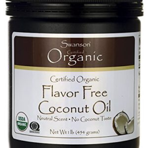 Certified Organic Flavor Free Coconut Oil 16 oz (454 grams) Solid Oil - Natural Scent - No Coconut Taste! 3 Pack