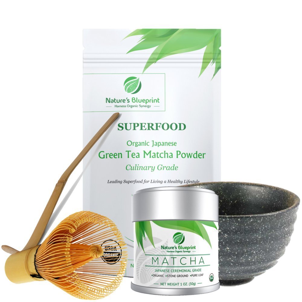 Matcha Green Tea Powder Starter Gift Set-Includes Organic Japanese Ceremonial & Culinary Grade Matcha Straight from Uji Kyoto