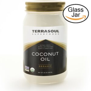 Terrasoul Superfoods Organic Extra Virgin Coconut Oil in Glass Jar