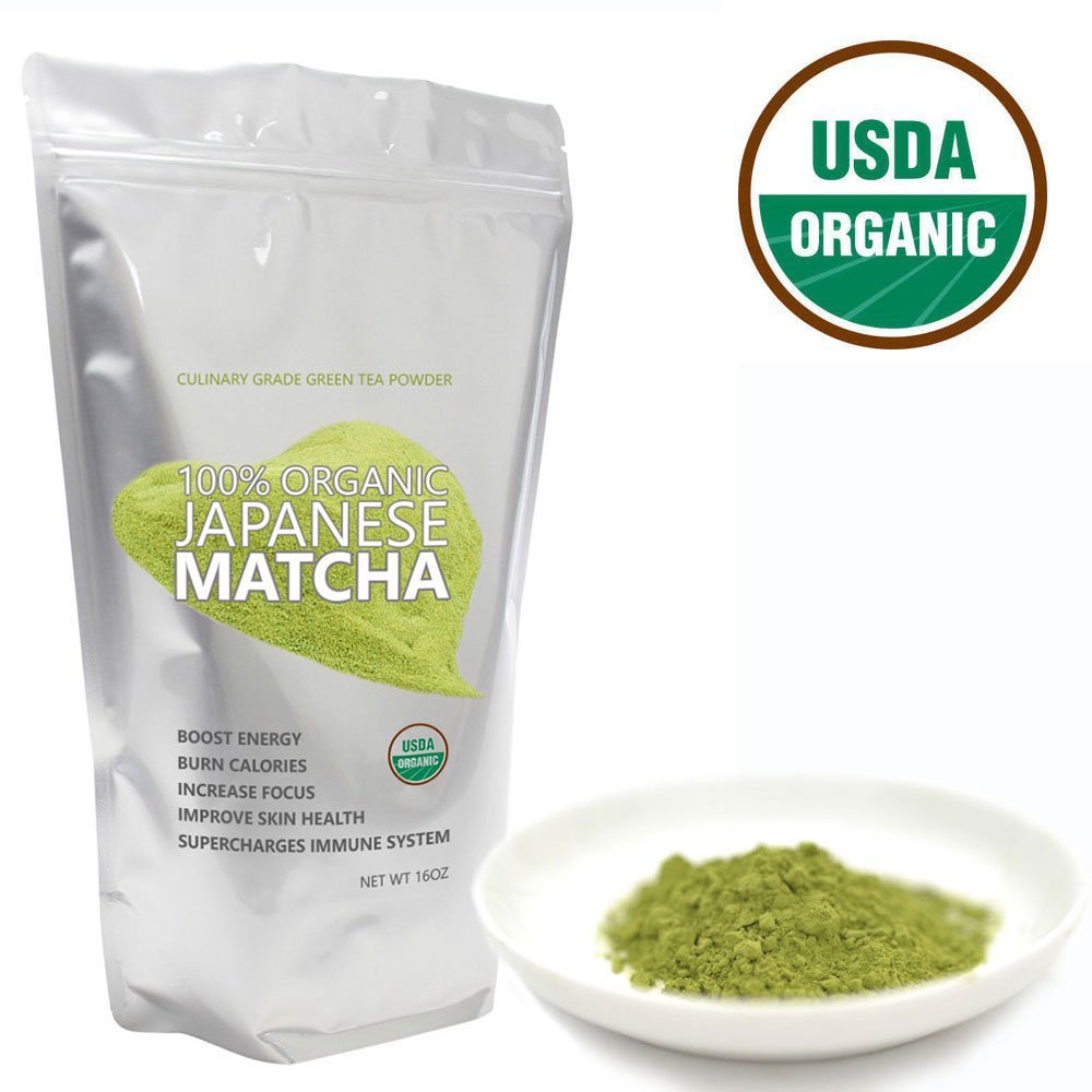 Vegan and Gluten-Free. Pure Matcha Green Tea Powder. Natural Energy Booster and Fat Burner.