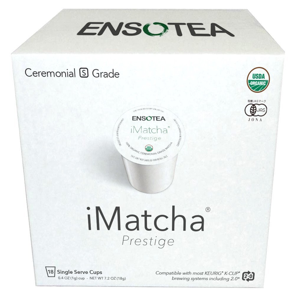 ￼￼iMatcha Prestige Single Serve Cups (18 Count) - Organic Ceremonial S Grade Matcha - USDA Organic