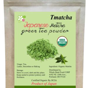 Tmatcha Organic Japanese Matcha Green Tea Powder USDA Organic Certification Culilary Grade Gluten Free and Vegan 4 oz(114 g)