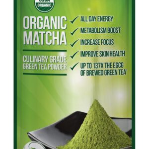 Matcha Green Tea Powder - Powerful Antioxidant Japanese Organic Culinary Grade - 113 grams (4 oz) - For use in Lattes