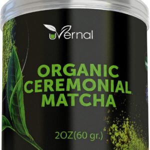 Organic Ceremonial Matcha - Best Taste - USDA Organic - Energy Booster - Green Tea Powder (2oz)