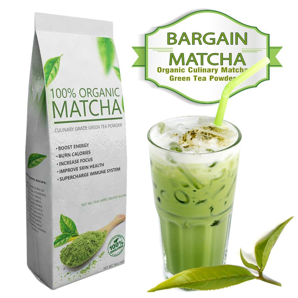 Bargain Matcha (16oz) – Certified 100% USDA Organic – Rich in Antioxidants – Energy Booster – Excellent Taste with Great Savings