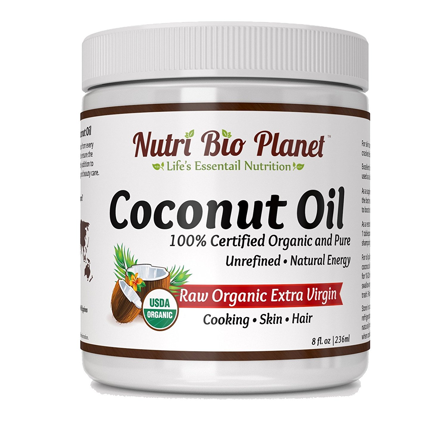 NutriBioPlanet Raw Organic Extra Virgin Coconut Oil