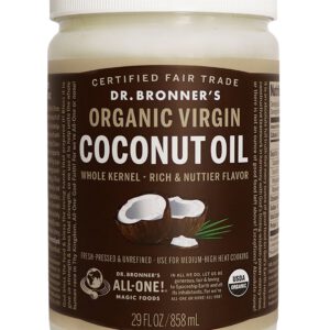 Dr. Bronner's - Fresh-Pressed Virgin Coconut Oil Whole Kernel Unrefined - 29 oz. Plastic Jar