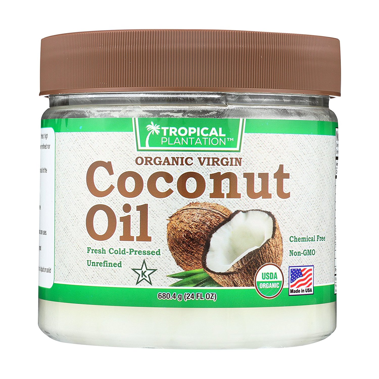 Tropical Plantation Organic Coconut Oil - Case of 1 - 24 Fl oz.