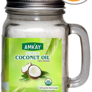 Amkay Organic Coconut Oil Extra Virgin Cold Pressed Unrefined for Hair