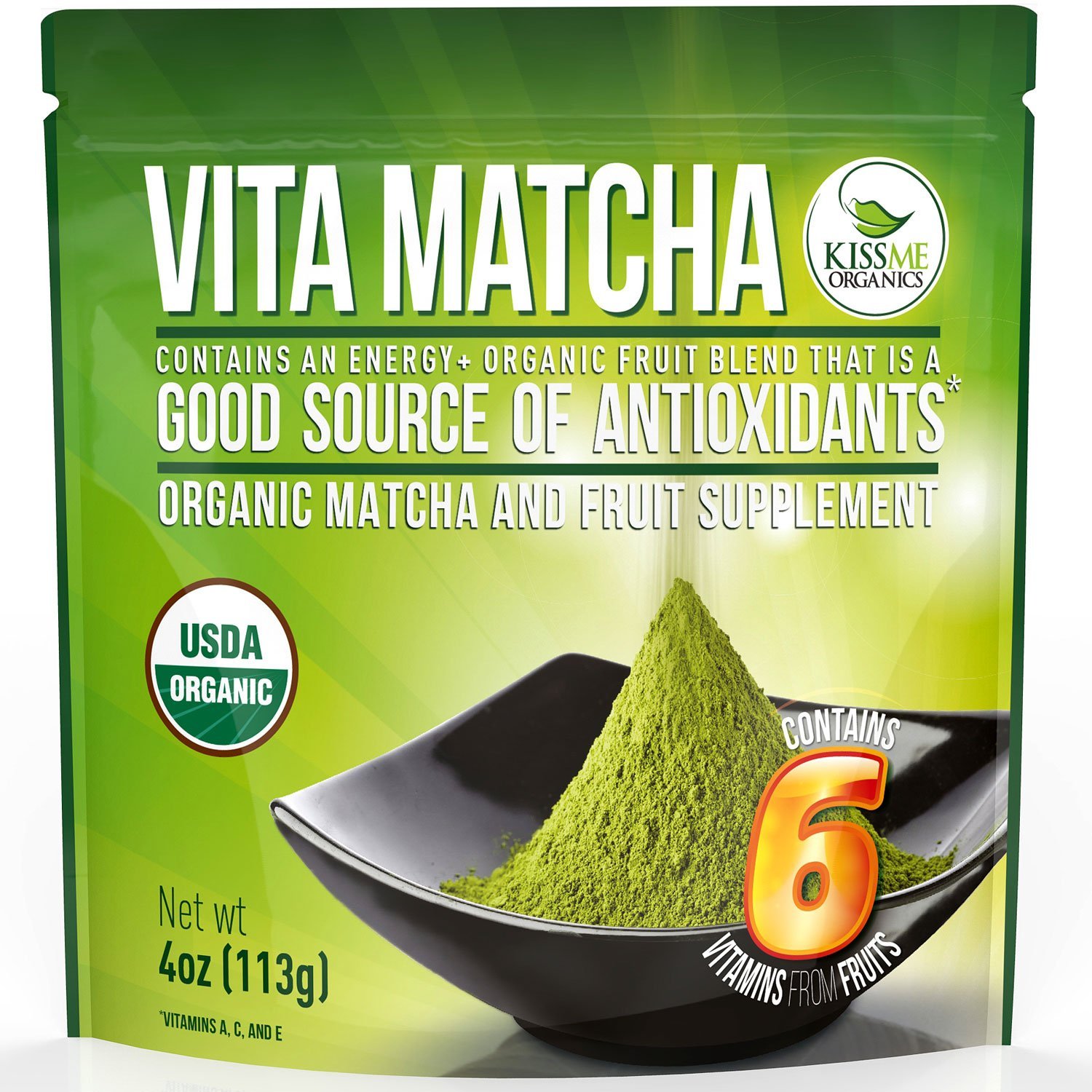 Vita Matcha Vitamin Infused Natural Detoxifier and Fat Burner - 4-Ounce bag (113 grams)