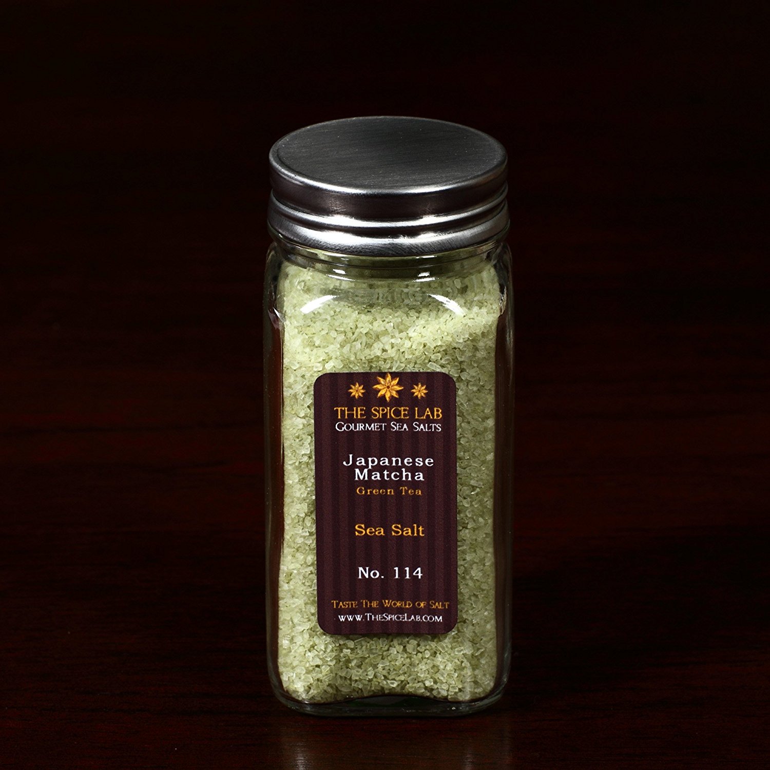 Glass Spice Bottle - Gourmet Japanese Matcha (Green Tea) Sea Salt - Packaged by TheSpiceLab Inc.