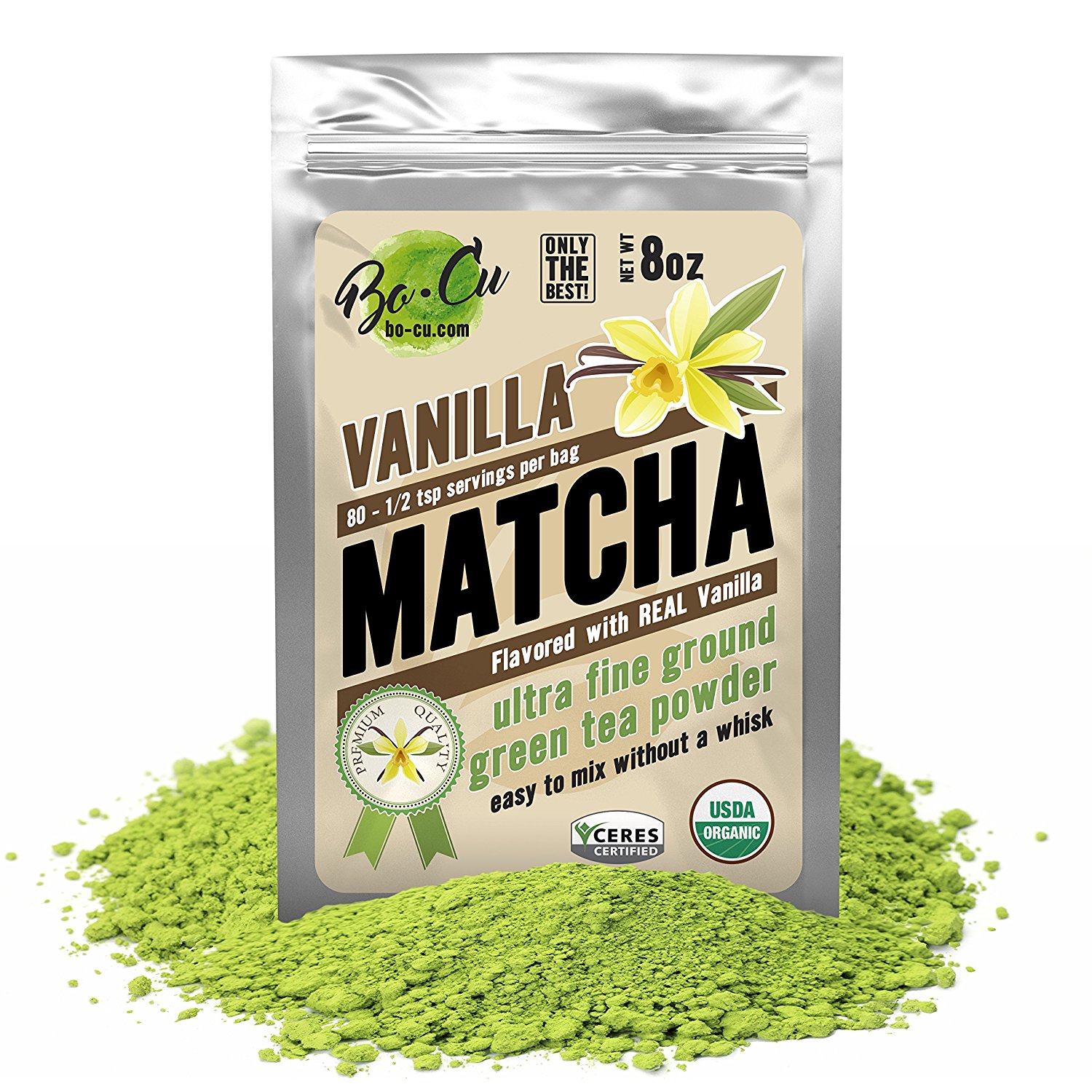 Vanilla Organic Matcha Green Tea Powder - 80 Servings