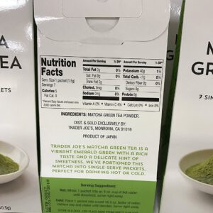 Trader Joe's Matcha Green Tea Powder 3 Pack (each with 7 Single Serve Packets)