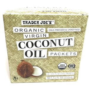 Trader Joe Organic Virgin Coconut Oil Packets (Pack of 14 Packets)